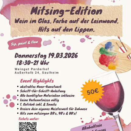 Pinsel und Pegel Mitsing-Edition am 19. März | 18:30-21 Uhr