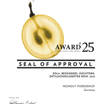 Zola. Besonders. Nüchtern. Entalkoholisierter Wein